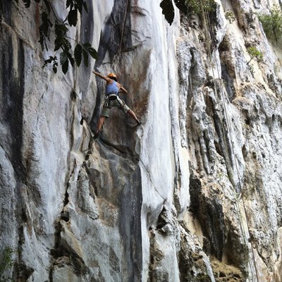 Ana Maria Sanchez approaching the crux of the 21st Climber